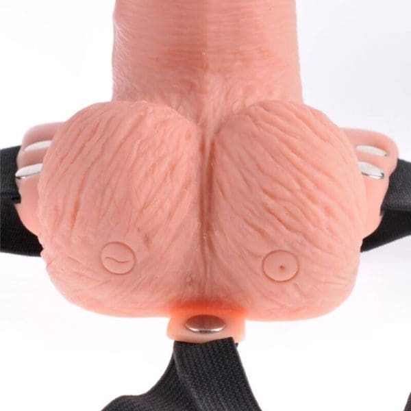 FETISH FANTASY SERIES - ADJUSTABLE HARNESS REMOTE CONTROL REALISTIC PENIS WITH RECHARGEABLE TESTICLES AND VIBRATOR 15 CM 4